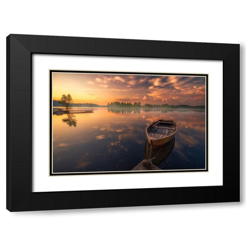 Destinations Black Modern Wood Framed Art Print with Double Matting by Henrik Skjelstad, Ole