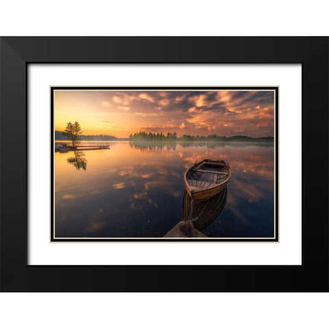 Destinations Black Modern Wood Framed Art Print with Double Matting by Henrik Skjelstad, Ole