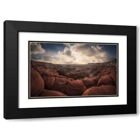 Paria Rimrocks Black Modern Wood Framed Art Print with Double Matting by F. Turienzo, Carlos
