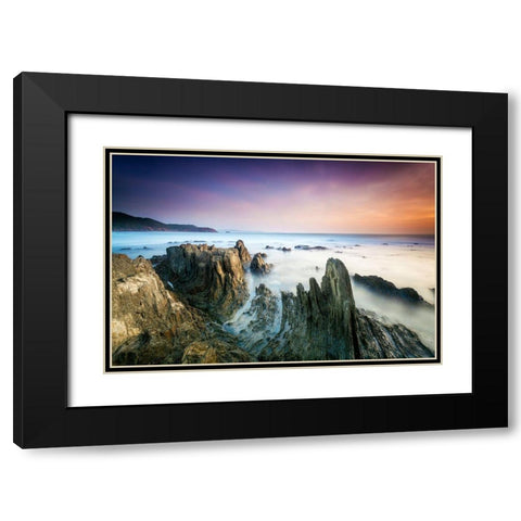 Sunset Black Modern Wood Framed Art Print with Double Matting by Atzori, Daniele