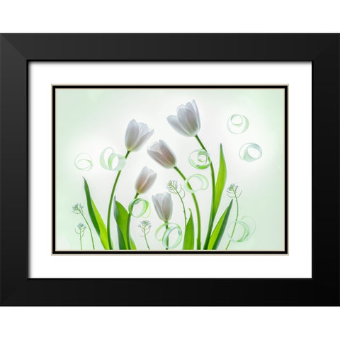 My Family Black Modern Wood Framed Art Print with Double Matting by L., Binbin