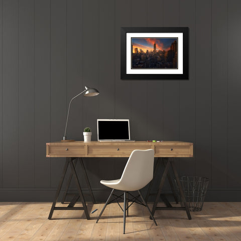 Rooftop, New York Black Modern Wood Framed Art Print with Double Matting by Martin Castan, David