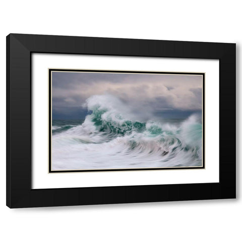Wave Black Modern Wood Framed Art Print with Double Matting by Bolla, Paolo