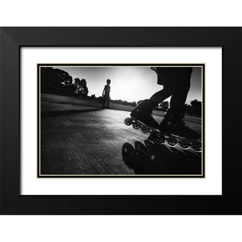 Wheels Up Black Modern Wood Framed Art Print with Double Matting by Zhang, Despird