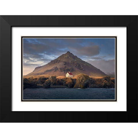 Arnarstapi Black Modern Wood Framed Art Print with Double Matting by Cremades, Carlos