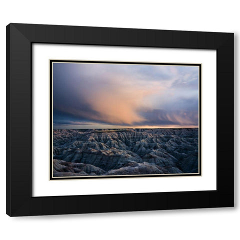 Twilight Over Badlands Black Modern Wood Framed Art Print with Double Matting by Fan, John