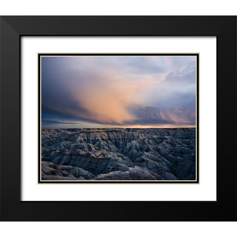 Twilight Over Badlands Black Modern Wood Framed Art Print with Double Matting by Fan, John