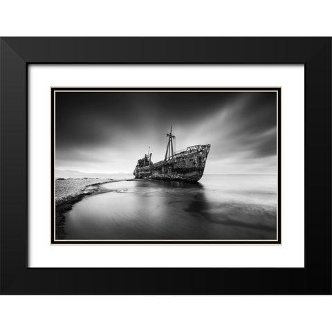 The Last Titan Black Modern Wood Framed Art Print with Double Matting by Digalakis, George