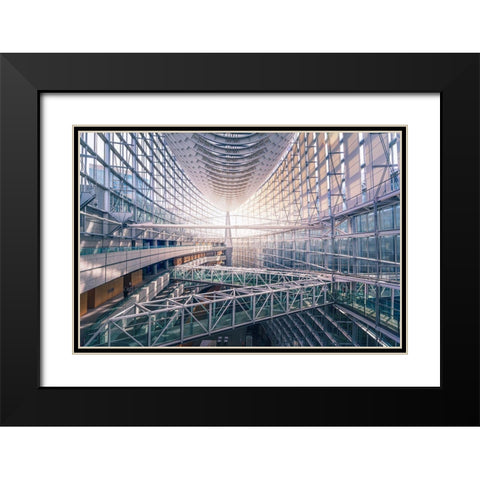 Tokyo International Forum Black Modern Wood Framed Art Print with Double Matting by Vine, Daniel