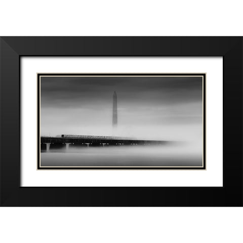 Over The Potomac River Black Modern Wood Framed Art Print with Double Matting by P., Ruiqing