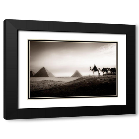 Pyramid Sighting Black Modern Wood Framed Art Print with Double Matting by Khataw, Ali