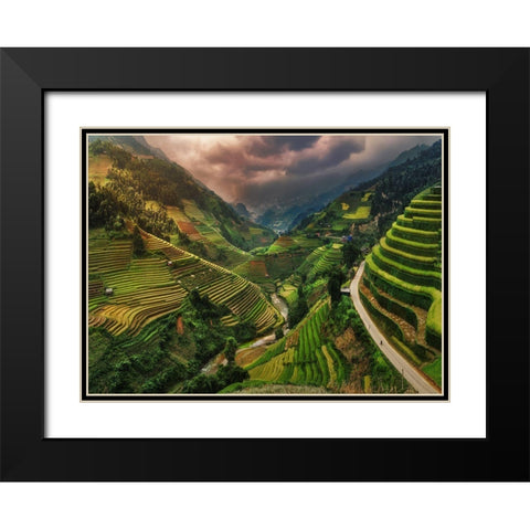 Between Rice Canyon Black Modern Wood Framed Art Print with Double Matting by Souto, Felipe