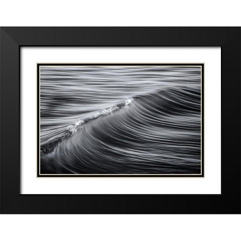 Liquid Black Modern Wood Framed Art Print with Double Matting by Palmerini, Fabio