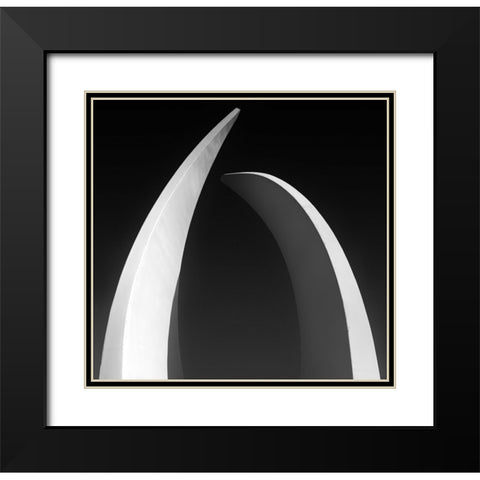 Dancing And Hugging Black Modern Wood Framed Art Print with Double Matting by Kaddourah, Ahmad