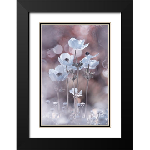 All The Flowers Of All The Tomorrows Are In The Seeds Of Today Black Modern Wood Framed Art Print with Double Matting by BRAVIN, Fabien