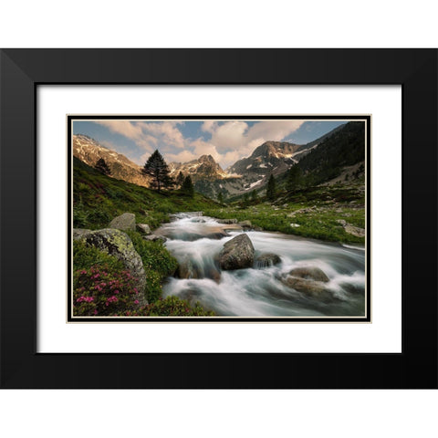 Maritime Alps Park Black Modern Wood Framed Art Print with Double Matting by Bolla, Paolo