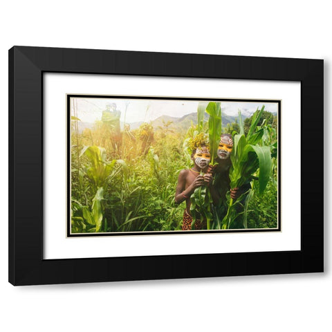 Surma Colors Black Modern Wood Framed Art Print with Double Matting by Yosifov, Svetlin