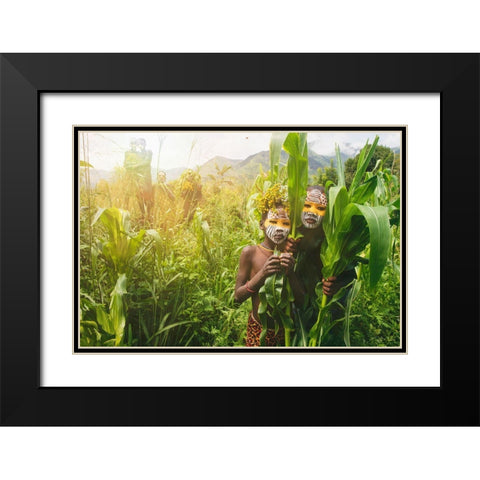 Surma Colors Black Modern Wood Framed Art Print with Double Matting by Yosifov, Svetlin