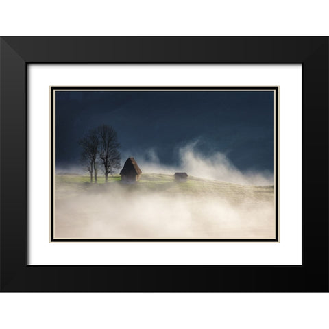 Magic Mornings Black Modern Wood Framed Art Print with Double Matting by Ioan Ovidiu, Lazar