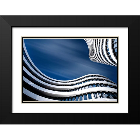 Curved Architecture Black Modern Wood Framed Art Print with Double Matting by Endermann, Rolf