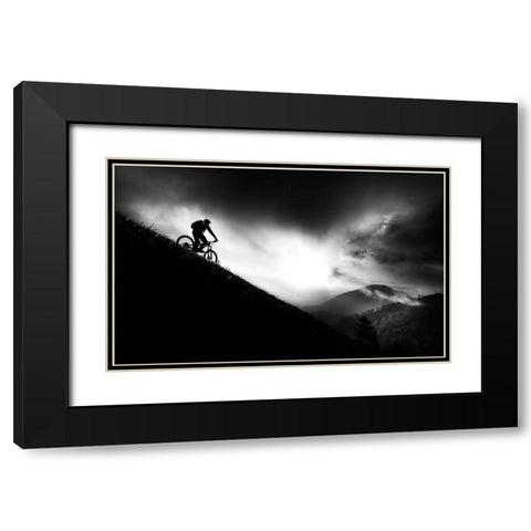 Sunrise Ride Black Modern Wood Framed Art Print with Double Matting by Bertoncelj, Sandi
