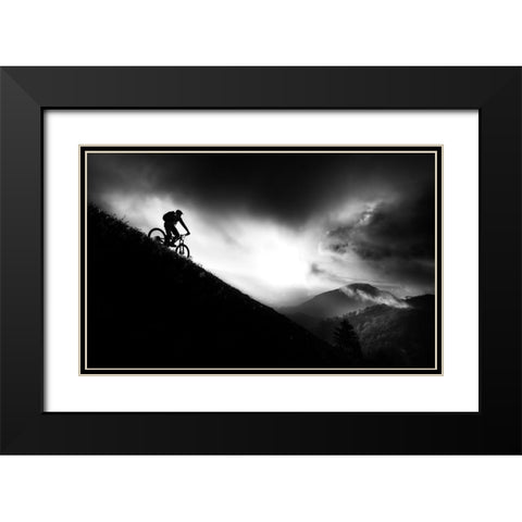 Sunrise Ride Black Modern Wood Framed Art Print with Double Matting by Bertoncelj, Sandi