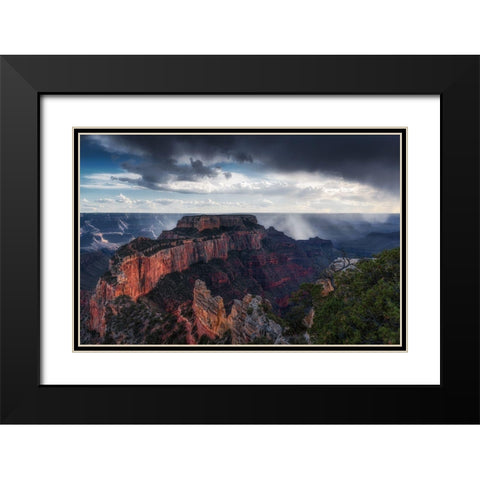 Scattered Showers At Grand Canyon Black Modern Wood Framed Art Print with Double Matting by Ning, Aidong