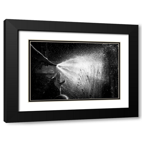 The Garden Hose Black Modern Wood Framed Art Print with Double Matting by Kleimann, Stephanie