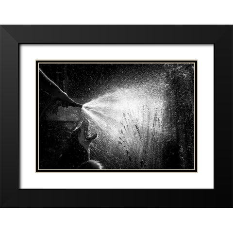 The Garden Hose Black Modern Wood Framed Art Print with Double Matting by Kleimann, Stephanie