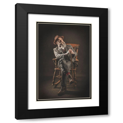 An English Gentleman Black Modern Wood Framed Art Print with Double Matting by Dixon, Colin