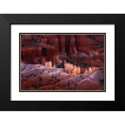 Canyon Light Black Modern Wood Framed Art Print with Double Matting by Ning, Aidong