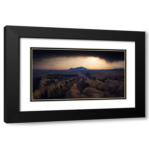 Dusk Of Badland Black Modern Wood Framed Art Print with Double Matting by Zheng, Michael