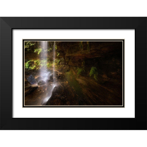 Hidden Waterfalls (2) Black Modern Wood Framed Art Print with Double Matting by Zhang, Yan