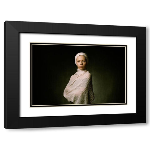 Ayda Black Modern Wood Framed Art Print with Double Matting by Mokhtari, Mehdi