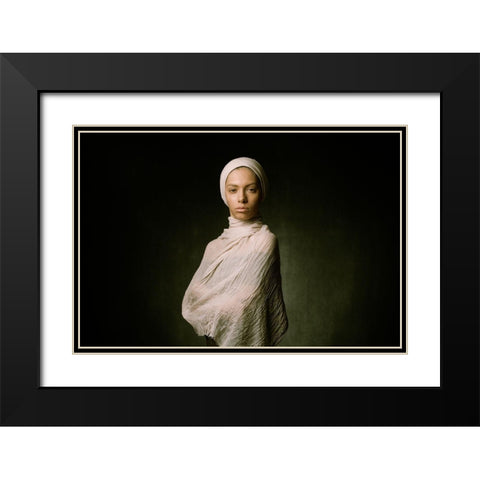 Ayda Black Modern Wood Framed Art Print with Double Matting by Mokhtari, Mehdi