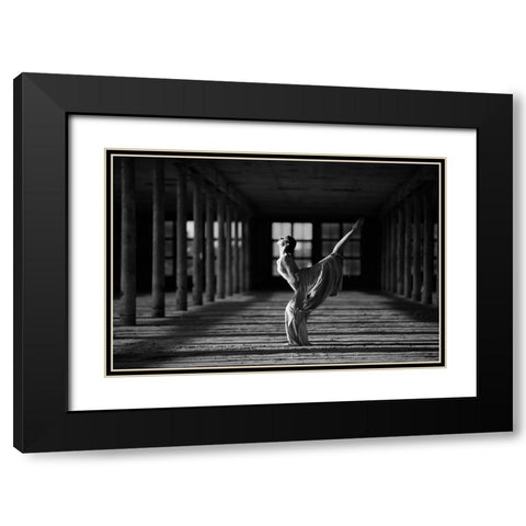 Elalna Black Modern Wood Framed Art Print with Double Matting by Kapsha, Eduards