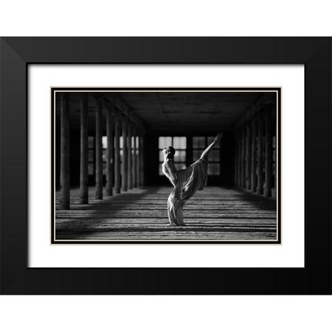 Elalna Black Modern Wood Framed Art Print with Double Matting by Kapsha, Eduards