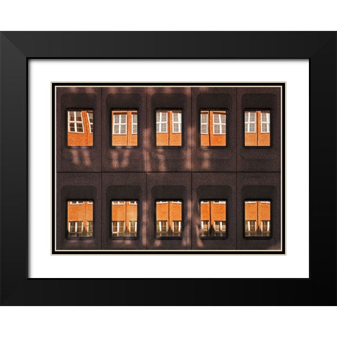 Golden Reflections Black Modern Wood Framed Art Print with Double Matting by Hawerkamp, Hans-Wolfgang