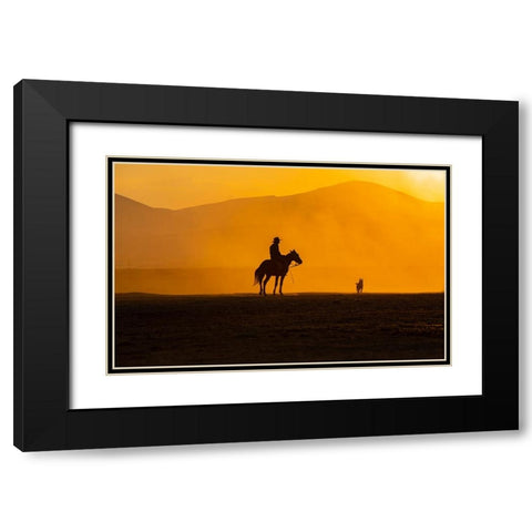ManS Best Friends Black Modern Wood Framed Art Print with Double Matting by TEKDOGAN, BARKAN