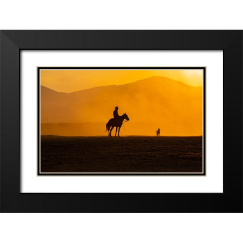 ManS Best Friends Black Modern Wood Framed Art Print with Double Matting by TEKDOGAN, BARKAN