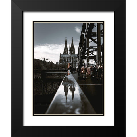 The Cologne Cathedral Black Modern Wood Framed Art Print with Double Matting by Coniglio, Massimiliano