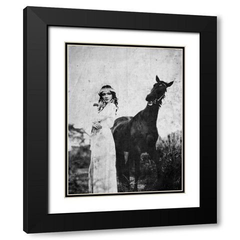 Napelu Black Modern Wood Framed Art Print with Double Matting by Abe, Abr