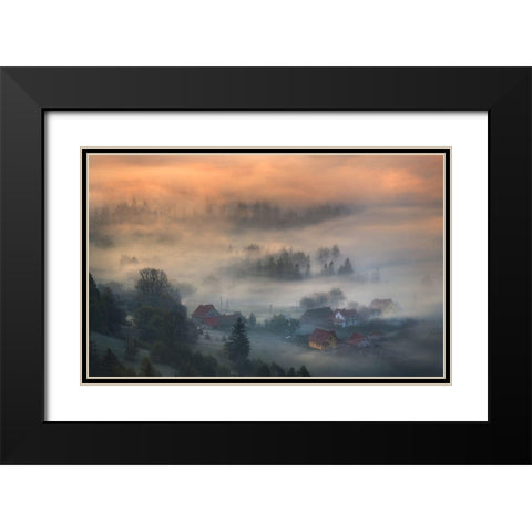 Untitled Black Modern Wood Framed Art Print with Double Matting by Rojek, Tomasz