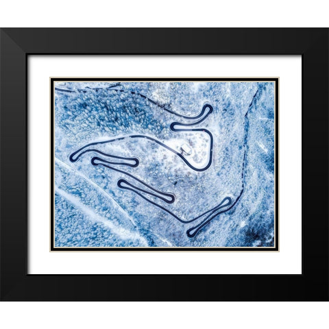 Snow And Asphalt Black Modern Wood Framed Art Print with Double Matting by Crocetta, Paolo