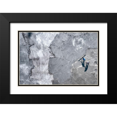 Moons Makers Black Modern Wood Framed Art Print with Double Matting by Crocetta, Paolo