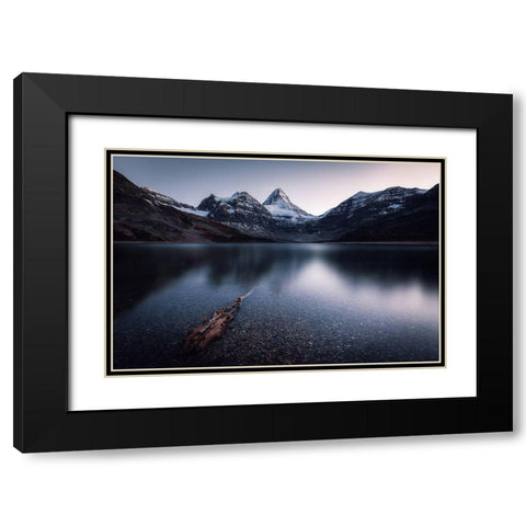 Dusk Black Modern Wood Framed Art Print with Double Matting by Ma, Jason