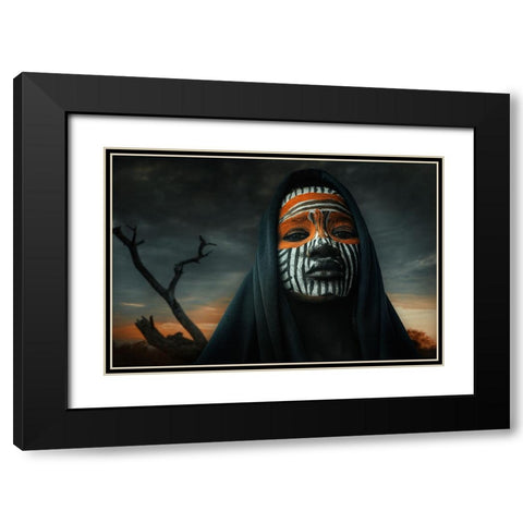 Girl Suri Black Modern Wood Framed Art Print with Double Matting by Yosifov, Svetlin