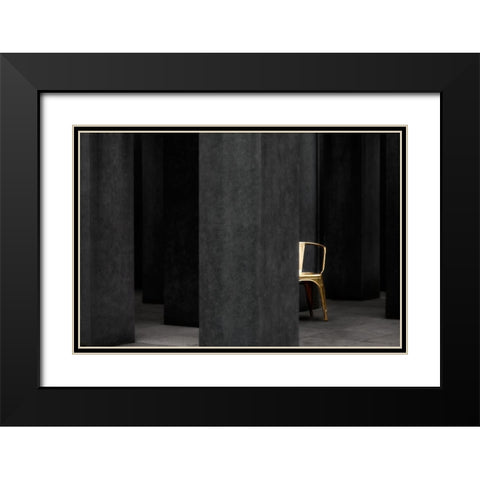 Silence Is Golden Black Modern Wood Framed Art Print with Double Matting by Apers, Marc
