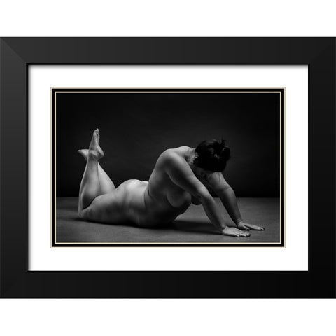 Bodyscape Black Modern Wood Framed Art Print with Double Matting by Belovodchenko, Anton