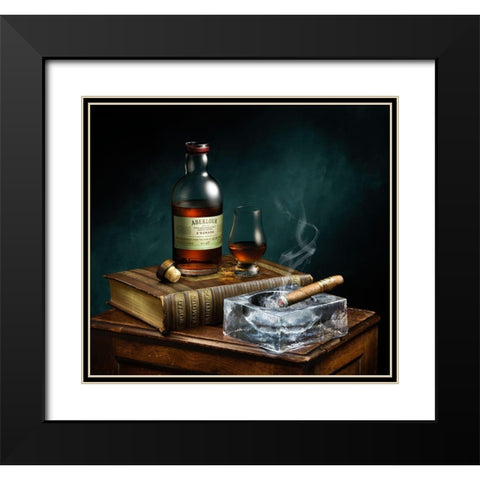 Evening Pleasures Black Modern Wood Framed Art Print with Double Matting by Kirbyturnage